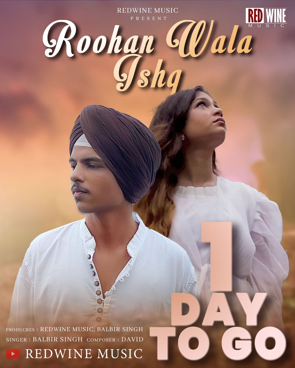Connectixx_m's tweet photo. Get Ready!! Just one day to go for an unrequited love story 💕

#Roohanwalaishq Releasing Tomorrow 

Watch Exclusively on #redwinemusic
📌Link in Bio

Music Credits :-
Singer/Lyrics/Composer - @balbir.singhhh 
Music/Mix/Master - David Artist
Additional Drums - Sohail https://t.co/3TmhaFcJ1n