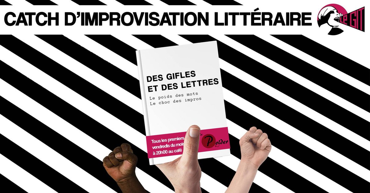improGIT's tweet image. Le GIT fait sa rentrée ce vendredi soir au Polder !
Rendez-vous à 20h00 pour de nouvelles improvisations littéraires contraintes par vous public !