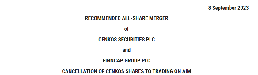 DeGrooteMedia's tweet photo. #AIM #Cenkos
Interesting RNS from a former firm of mine. Goodbye Cenkos ! Now a wholly-owned subsidiary of finnCap. Newco = 'Cavendish Financial'
Combined entity will be one of biggest brokers / NOMADs in UK Small/midcap. Challenging times right now, but sunny uplands await .. https://t.co/1tNF27IZPo