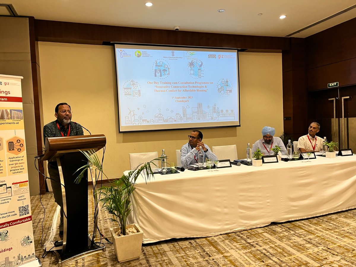 PMAYUrban's tweet photo. Recently in Chandigarh, @MoHUA_India, @bmtpcdelhi  &amp; GIZ conducted a training-cum-consultation workshop on innovative #constructiontechnologies &amp; #thermalcomfort in #affordablehousing. https://t.co/SDaU5EvvVz