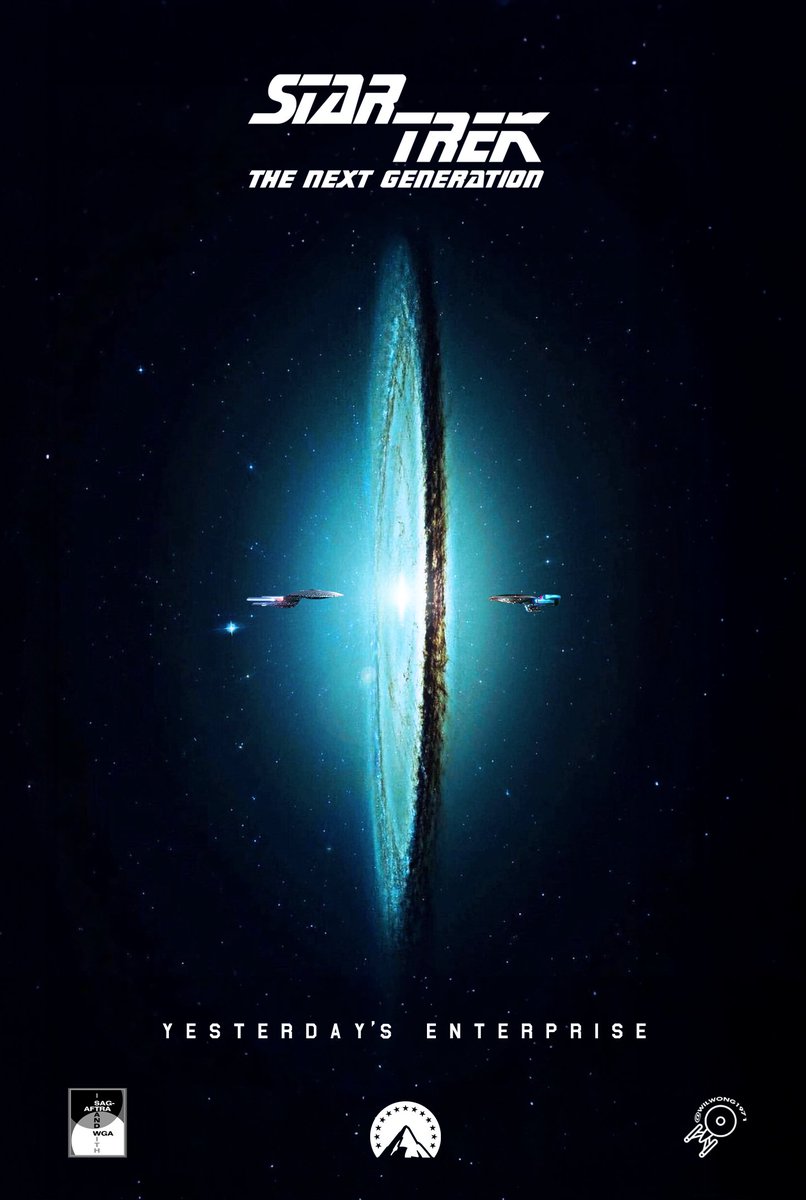 One of my all time favourite episodes. #StarTrekTNG Yesterdays Enterprise. Credit 2 NASA for the fabulous Sombrero Galaxy pic as the background.. gave me the Time Anomaly vibe of that episode. Oh please bring back @TheDeniseCrosby Sela for #StarTrekLegacy #wil1971art