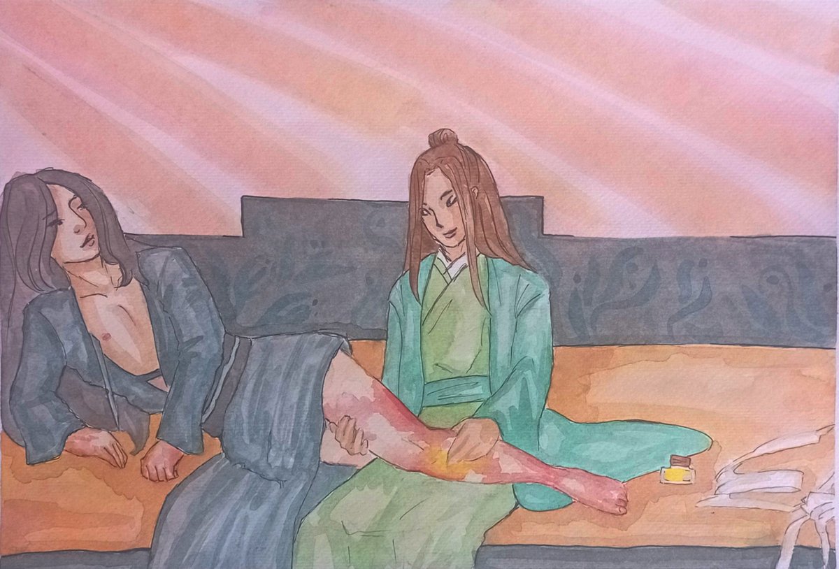 sofyflora98's tweet photo. Yushi Huang Week 2023, Day
5: Lovers

After the final battle, the Rain Master helps the wounded gods 

#YSWweek2023 #yushihuang #muqing #tgcf #tianguancifu #HeavenOfficialsBlessing #rainmaster #fanart
#huangqing  @YushiHuangWeek https://t.co/1U71V5GCXe