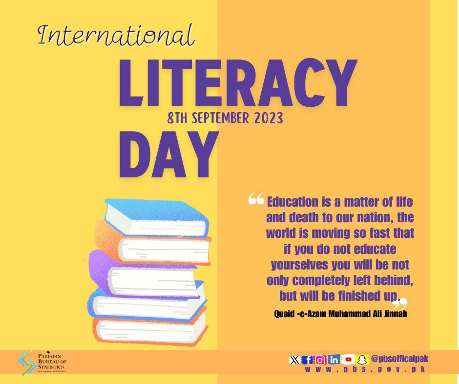 PBSofficialpak's tweet image. Knowledge is power, and education is the key!  On this special occasion of Literacy Day, let's come together to celebrate the transformative power of reading and learning. 📖💡 #EducationIsPower #LiteracyDay #KnowledgeIsKey"