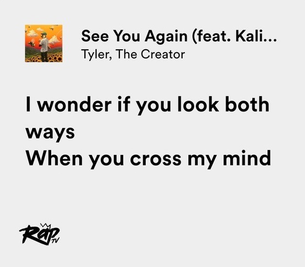 see you again lyrics tyler the creator｜TikTok Search