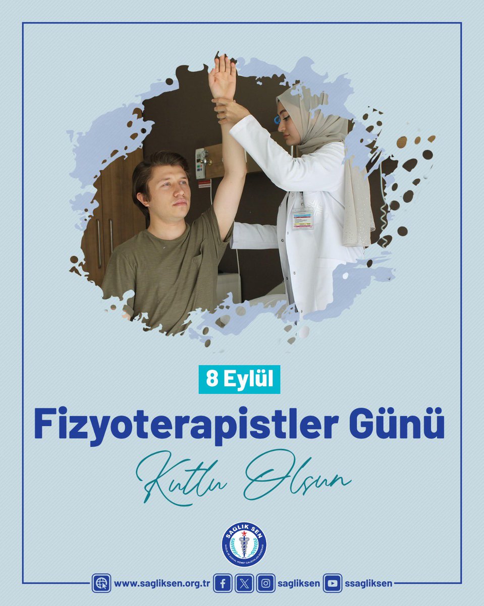 İnsanların hayatına dokunan, daha sağlıklı, ağrısız ve mutlu bir yaşam için çalışan fizyoterapistlerimizin, 8 Eylül Dünya Fizyoterapistler Günü kutlu olsun.

#DünyaFizyoterapistlerGünü