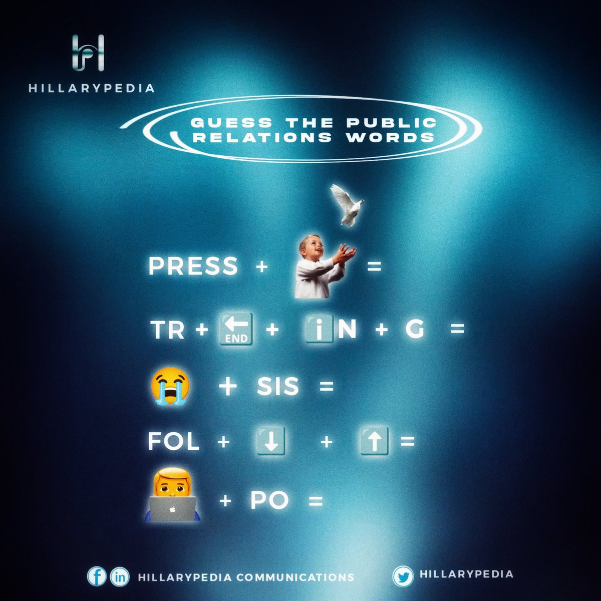 hillarypedia's tweet photo. Test your PR knowledge with our trivia challenge. Are you a PR pro or just getting started?
Then this is for you!
#hillarypedia #PublicRelations #prterms #trivia #TGIF https://t.co/D8Qk4SRAlE