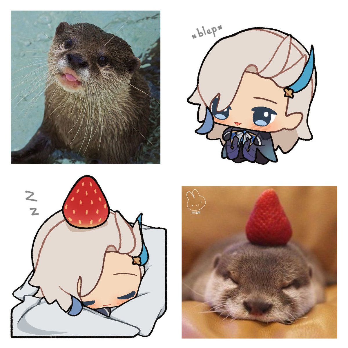 mlem_____'s tweet photo. Little otter guy🍓
#Genshin    #原神 https://t.co/R9Exn4n4cr