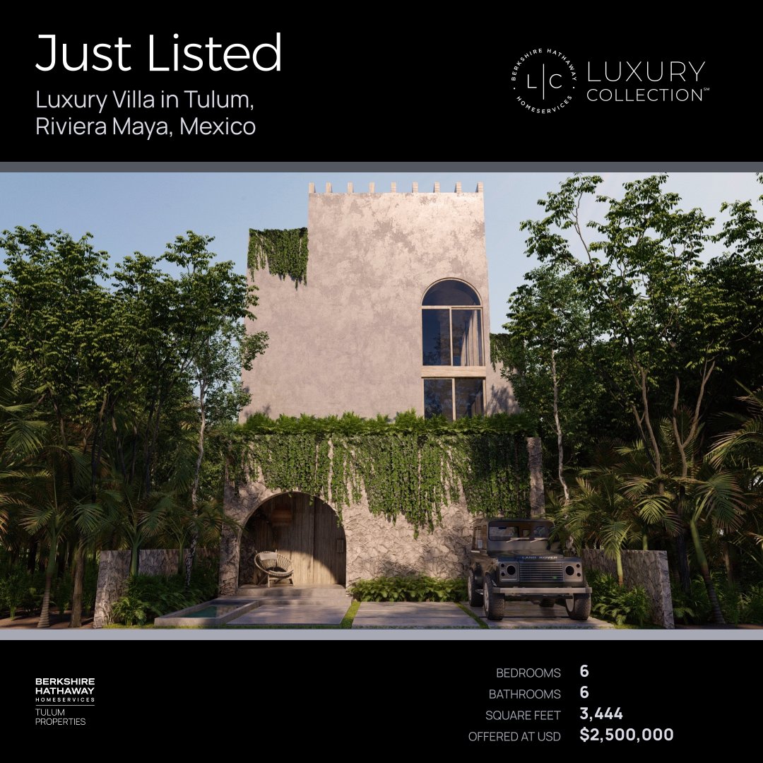 bhhstulum's tweet photo. #BHHS #BHHSTulum #BHHSLuxury #LuxuryLifestyle #Tulum 
New Listing!
This extraordinary villa, brought to you by a leading architectural studio renowned for crafting expansive, functional spaces that seamlessly blend with the natural environment
Seize this Exclusive Opportunity! https://t.co/kG8u2Sc08G