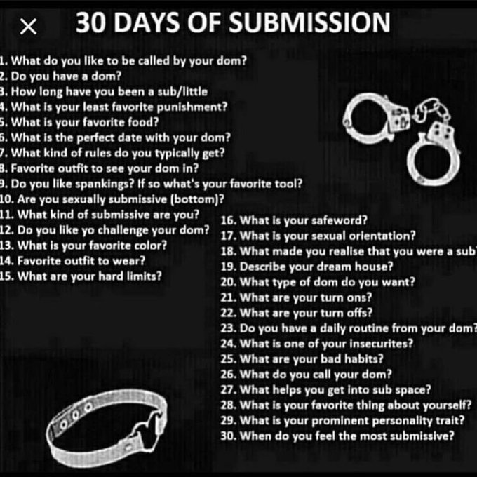 Submissive September: September 7- What kind of rules do you typically get? Comment below 👇. https://t