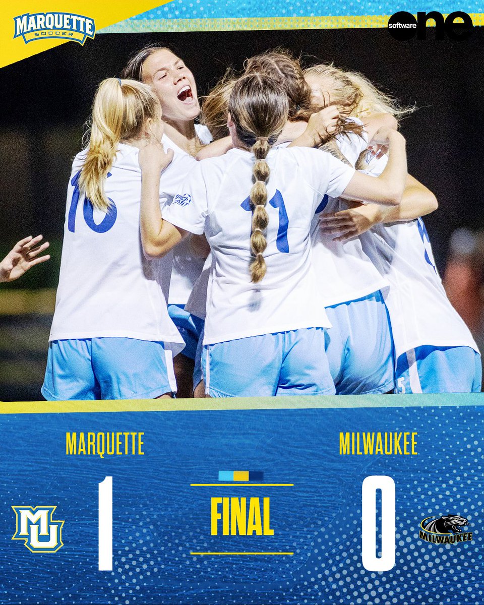FINAL. Marquette snaps Milwaukee's 19-match unbeaten streak at home and claims teams first win at Engelmann Field since 2013 on Josie Bieda's first goal of the season!