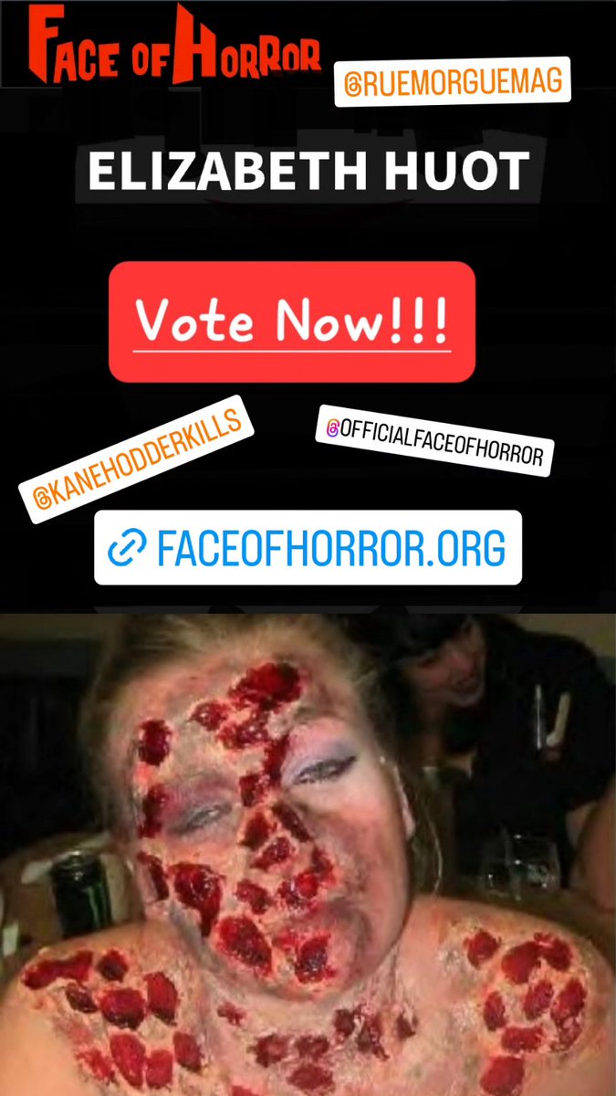 missdzlizzy's tweet photo. Cast your vote for Face Of Horror Now... Free to Vote, please vote daily! https://t.co/vyh98gdbH2