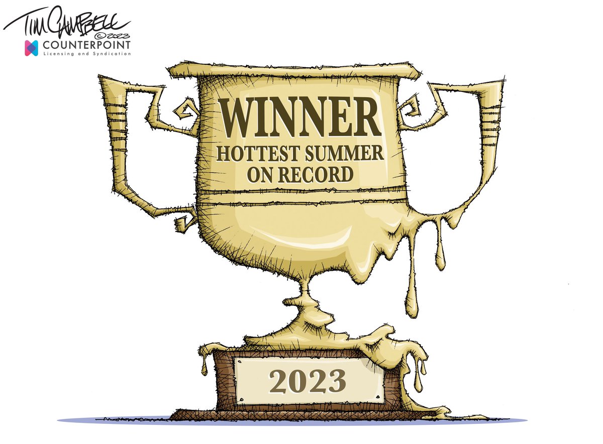 The Heat Is On
#RecordHeat #HighTemps #ClimateCrisis  #Climate #summer2023 @AAEC_Cartoonist @EandPCartoons @IndianaJournos @PostOpinions @newcounterpoint @nwi