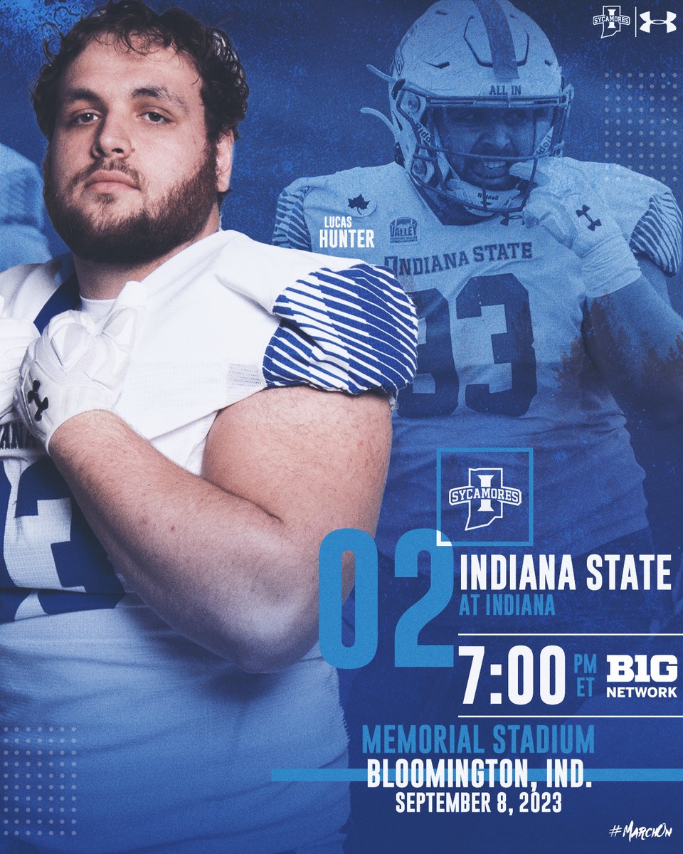 #GameDay

🆚 Indiana
🏟️ Memorial Stadium
⏱️ 7 p.m.
📍 Bloomington, Ind.
📺 Big Ten Network
📊 sycamor.es/48hQRdE
📻 sycamor.es/485TDT2

#MarchOn | #LeaveNoDoubt
