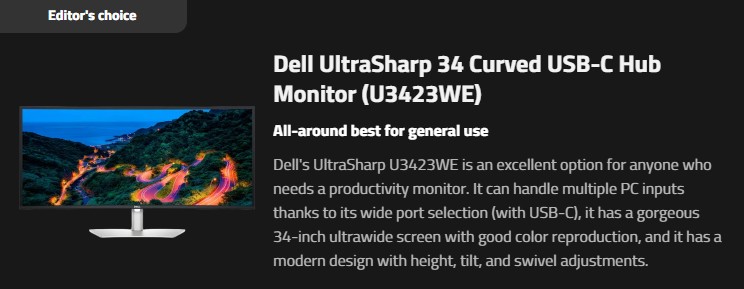 Thank you, XDA Developers for awarding Dell U3423WE as “Editor’s Choice” winner for Best curved monitors in 2023. 
 dell.to/3LdFYzF
#iwork4dell #monitors4work #dellmonitors