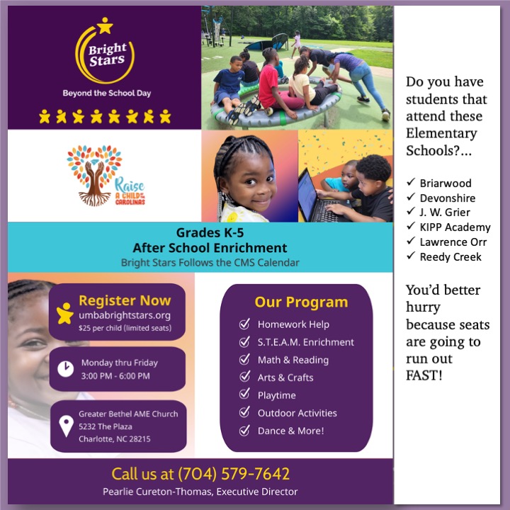 BrightStarsASEP's tweet photo. @BrightStarsASEP, we #ENroll #Students into our program from the following neighboring Elementary #schools: 
Briarwood, Denvenshire, J.W. Grier, KIPP Academy, Lawrence Orr, and Reedy Creek

You're better hurry because seats are going to run out FAST!  
#afterschool #CharlotteNC https://t.co/wCUzVCiSKt