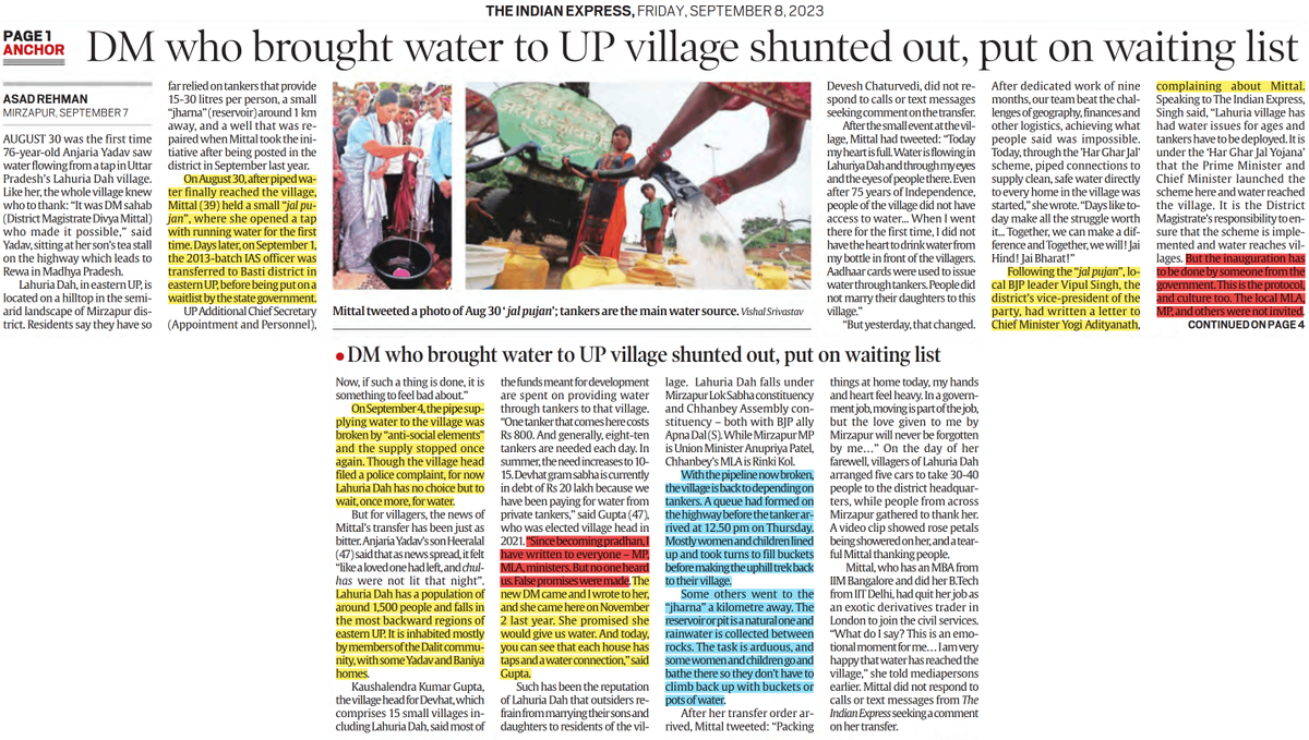 "the inauguration has to be done by someone from the government. This is the protocol, and culture too. The local MLA, MP, and others were not invited."

"Since becoming pradhan, I have written to everyone – MP, MLA, ministers. But no one heard us. False promises were made. The
