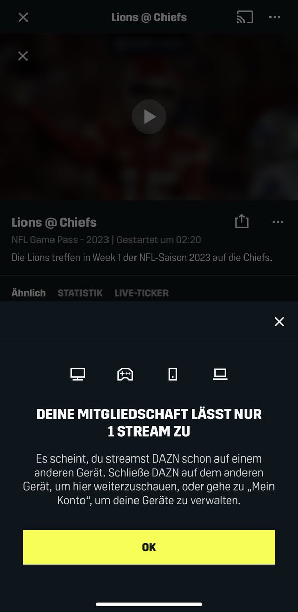 Funktioniert offensichtlich immer noch nicht <a href="/DAZN_DE/">DAZN DE</a>