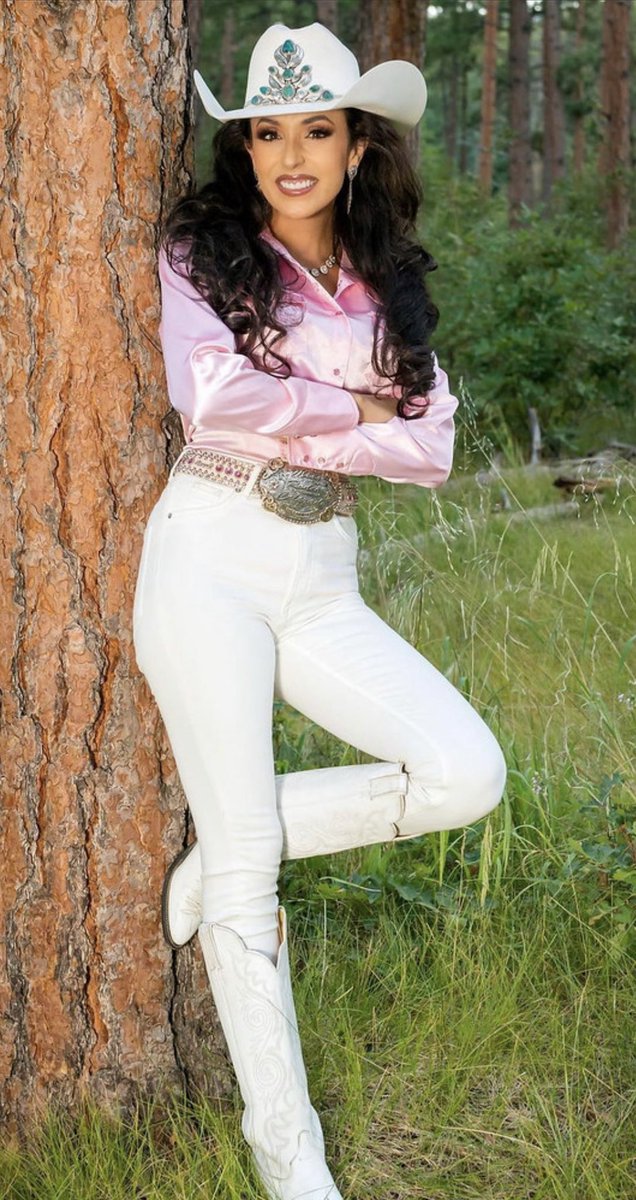 #outfit #western #cowboyhat #silkblouse #satinblouse #whitejeans #boots #leatherboots #cowboyboots #rodeogirl #kneehighboots #highheeledboots