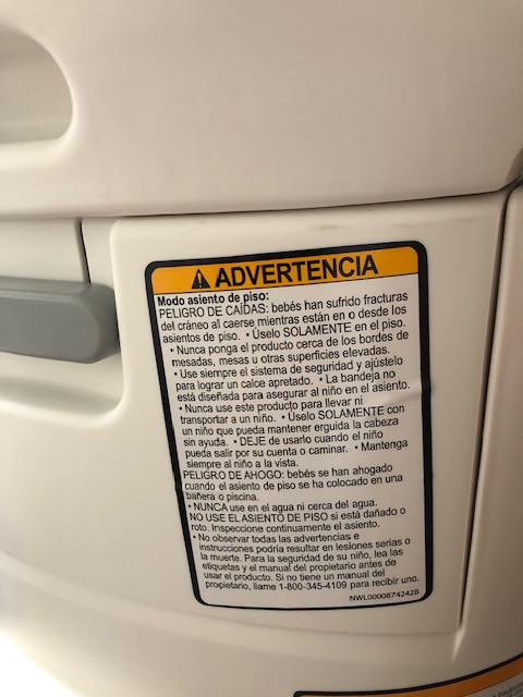 labelshimbun's tweet image. ベビー用品ブランド「GARACO」のハイチェアには英語とスペイン語の注意喚起ラベルが合わせて4枚貼られています💡貼る面が大きいとこういうこともできますね☺
ちなみに座る面には1枚縫い付けてありました。
中の人K
#GRACO #注意喚起ラベル