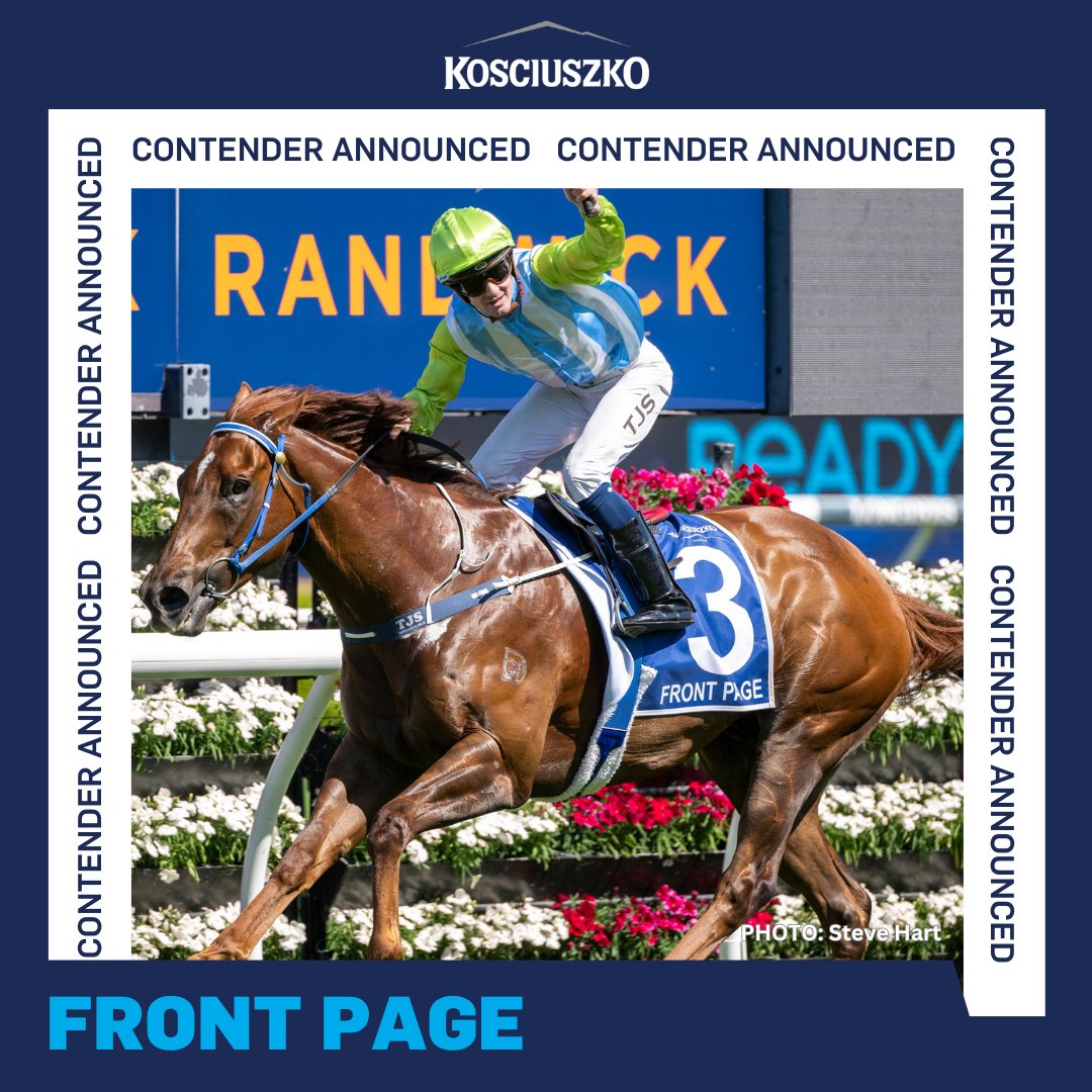 Front Page will be back defend his crown in #TheKosciuszko! Now with Matt Dale, he's been selected by Goulburn ticket winner Garry Dyson for the $2 million country feature. 👏
