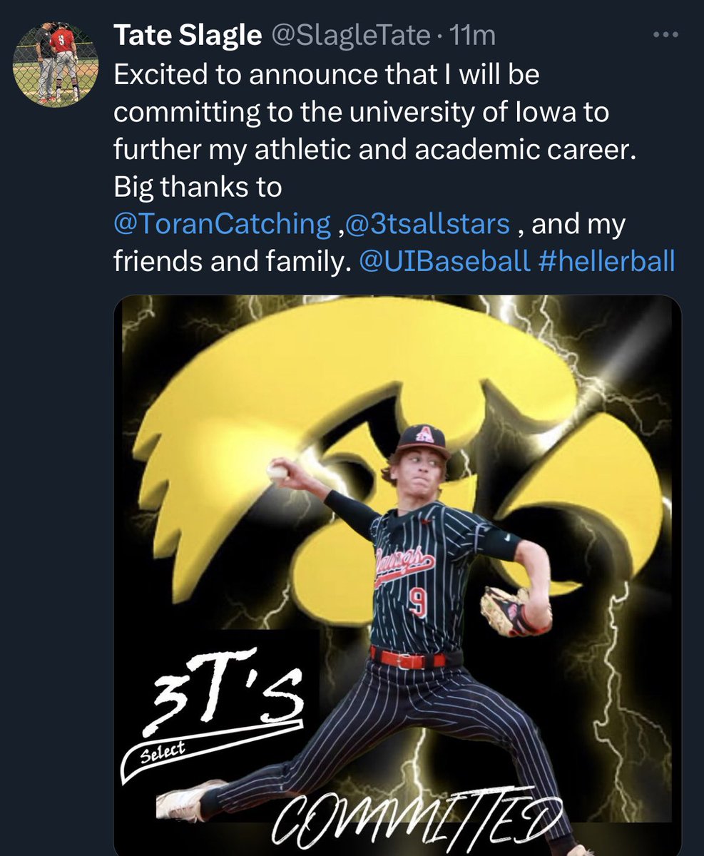 3tsclubhouse's tweet photo. Congratulations @SlagleTate on your commitment to @UIBaseball @ToranCatching @Tynan_Shahidi @Kaden_Wadle3 @CoachSlagle @3TsBaseball #hardworkpaysoff #3tsSelect #3TsFam #BuildACrib https://t.co/gWgY1R0tKs