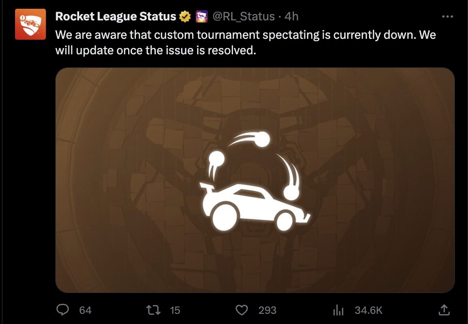 SnowfallRLCS's tweet image. Servers down? RL's response 💀: