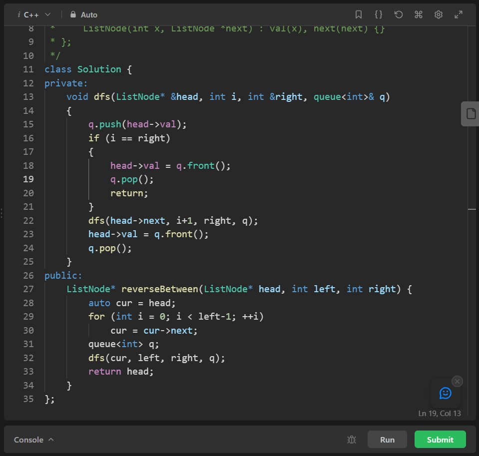 Mohamad_Rasmy's tweet photo. Day 78 #100DaysOfCode
DSA:
- Delved into dynamic programming
LeetCode:
β Climbing Stairs
β Reverse Linked List II
Reading:
- Moving ahead with chapter 3 of "Layered Money."
#100daysofcodechallenge #leetcod https://t.co/lbI4h9DDch