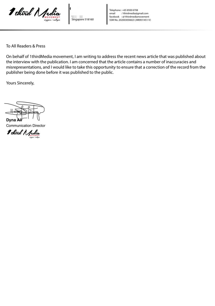 1ThirdMedia's tweet photo. Announcement! 

Regards to the press realease which have misleading and inaccuracy information on the interview made. We ensure that the all recent post regarding the postal ballots have to brought down by media. https://t.co/x5Z0V2Gr1c