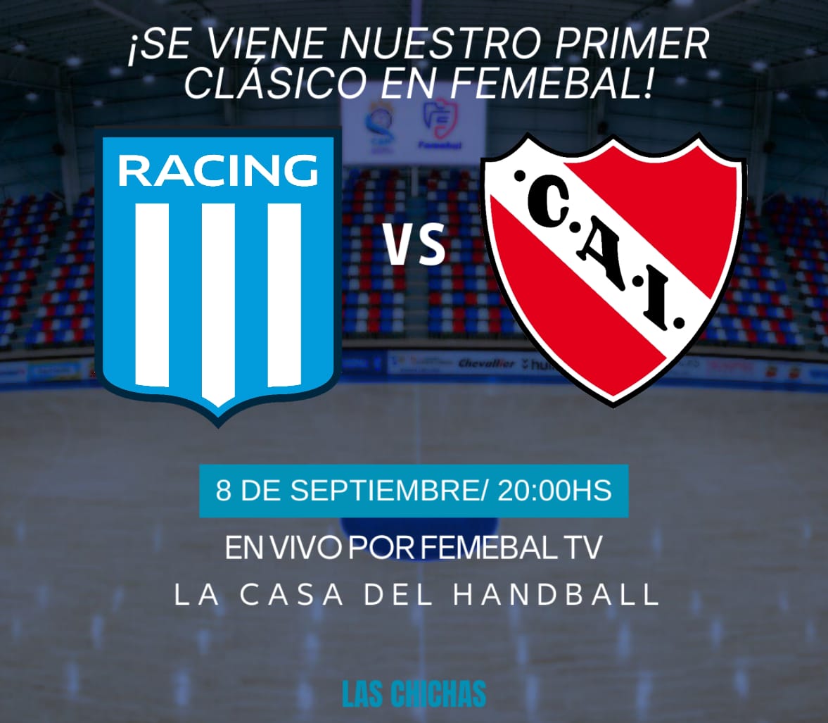 DeportesRacing's tweet photo. #HandballVdP 🤾‍♀️

¡Hoy @RacingHandballV juega su primer clásico de Avellaneda! 🔥

🏆 Torneo Clausura 2023.
🆚️ Independiente.
📅 Viernes 8 de septiembre.
⏰ 20:00 hs.
🏟️ La Casa del Handball. 
🎫 $700.
📺 YouTube: Femebal TV.

#VamosRacing
#ElClubMásLindoDelMundo
#DeportesRacing https://t.co/YrquI93v5I