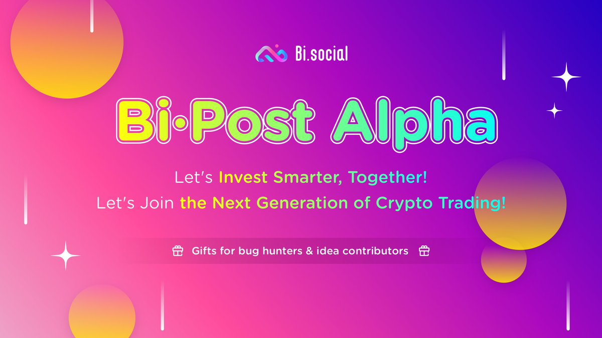 🔔Behold! It’s Bi·Post！
Definitely, the moment you’ve all been waiting for!
Dive into unprecedentedly efficient crypto trading with this brand-new feature! 
🧿Alpha Testing Applications Are Now OPEN!
🧿Tap the link to POST👉: bi.social