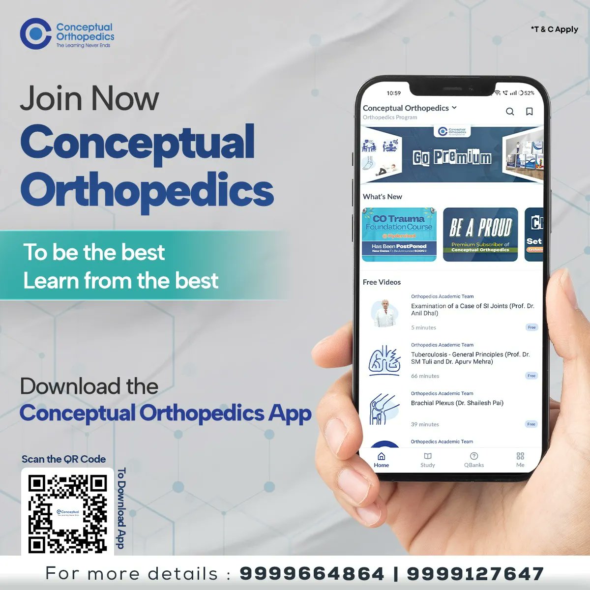 ConceptualOrtho's tweet photo. Conceptual Orthopedics is here to guide you through your preparations.
:
We provide you the following:-

Comprehensive HQ Video Lectures
Clinical Cases &amp; Presentations
Live Surgery Demonstrations
Exclusive Mentorship Programmes
:
#conceptualorthopedics #orthopedics #neetpg #fmge https://t.co/erhwg6gdQt