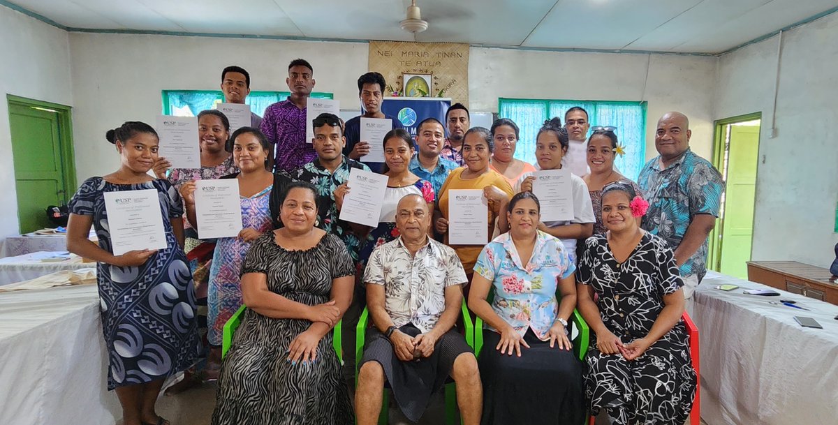Excited to announce that 13 Kiribati scholarship recipients of the USP Pacific-European Union Marine Partnership (PEUMP) project today, became the first batch to graduate with a micro-qualification in Establishing and Operating a Small Seafood Business for their island nation!