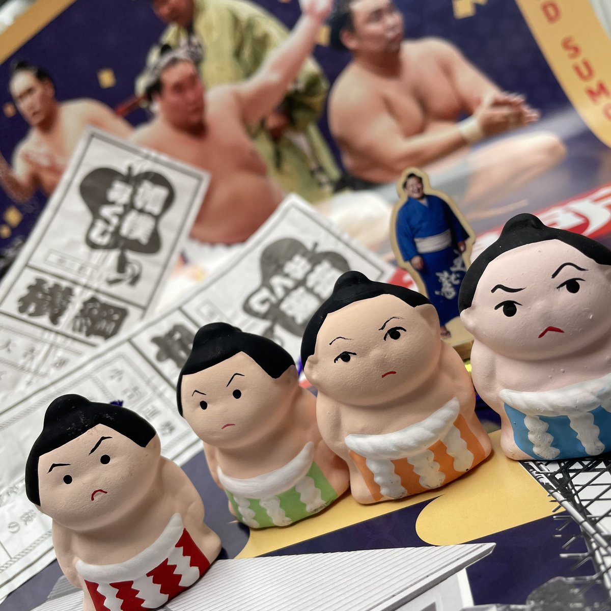 大相撲九月場所＞ 力士おみくじに新色が登場！ 全4色、表情も少しずつ