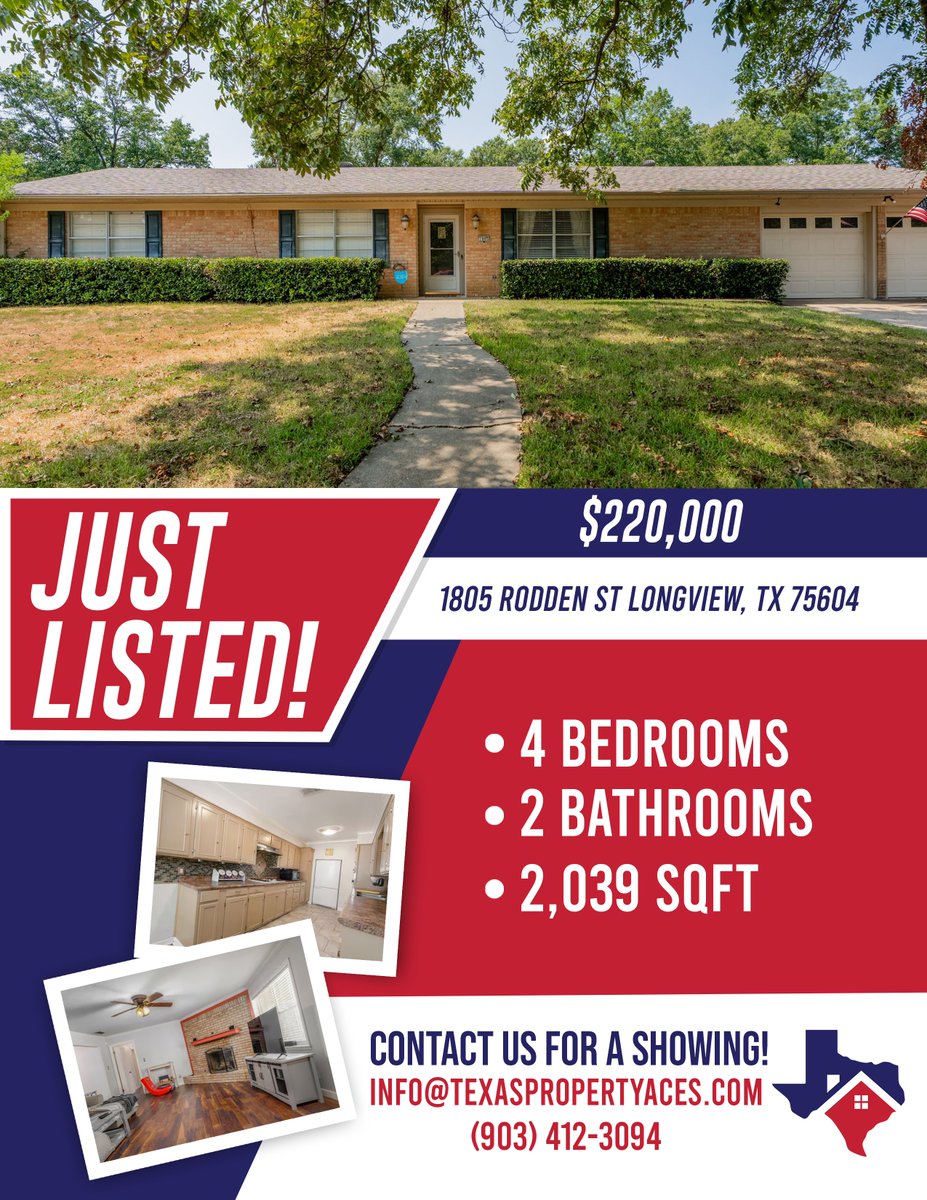 TXPropertyAces's tweet image. #JustListed #LongviewTX #HireAnAceToSellYourPlace #ETX #KWTyler #CallMe #PerfectPlace