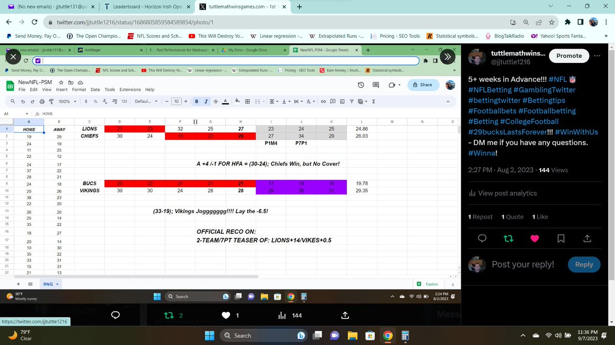 jjtuttle1216's tweet image. Posted on 08/02/2023 = #PSMPOWER!!! - #NLFBetting #NFLKickoff #NFLKickOff2023 #GamblingTwitter #NFLnaESPN #NFLBetting #NFL