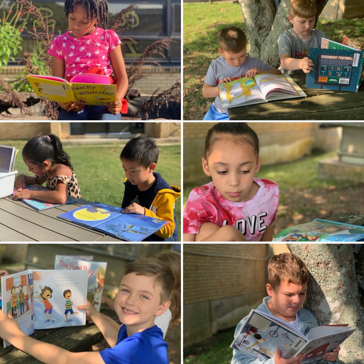 OaklawnStem's tweet photo. ☀️📖Our OSTEM Library Media Specialist is proving that learning can happen anywhere, and reading is an adventure that knows no bounds when we explore the world of imagination, one page at a time. 📖❤️
#ReadingAdventures #ElementaryReaders #LoveForBooks #LearningOutdoors https://t.co/fvaBqnSWc1
