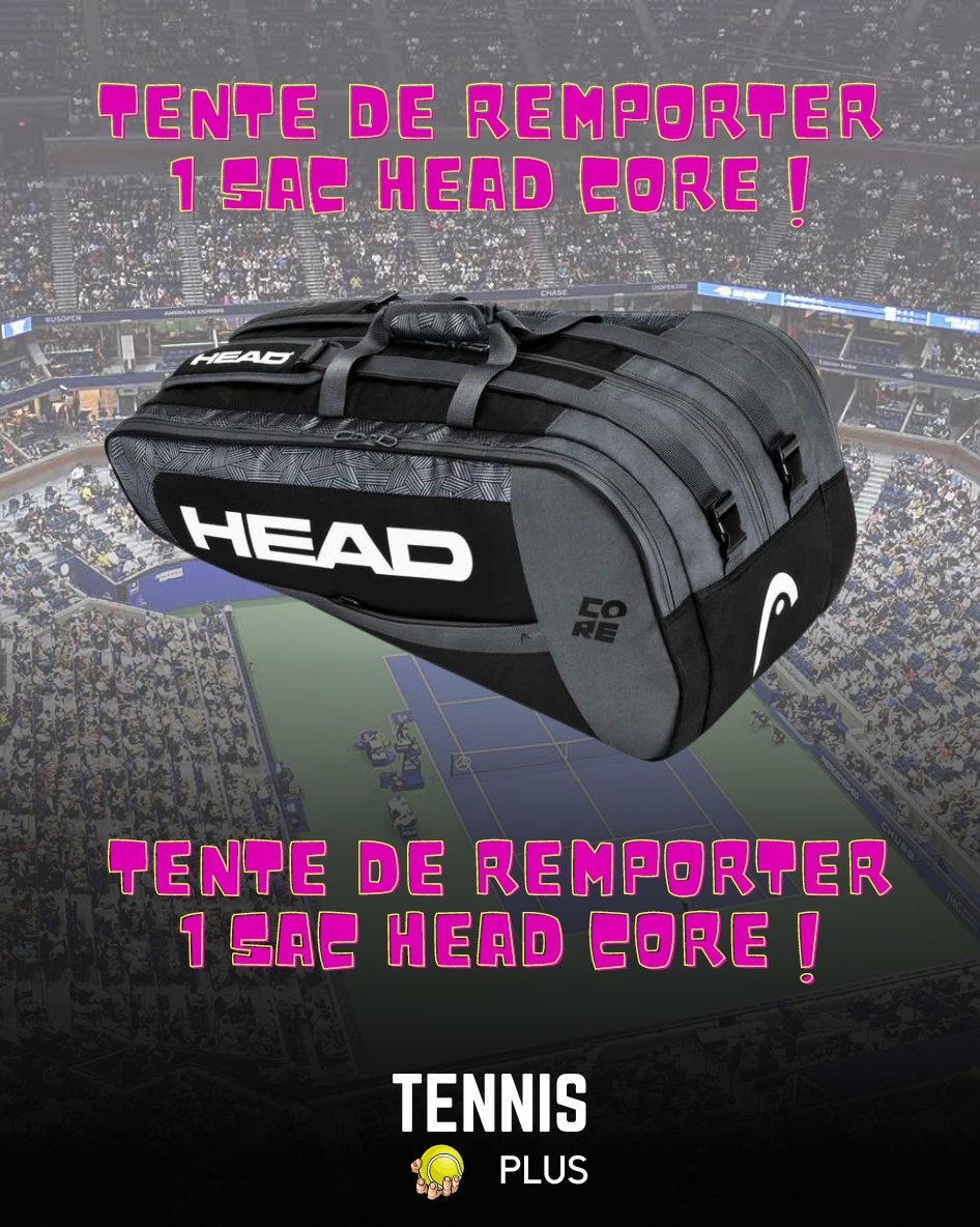 sebworldtennis's tweet photo. 🤔 Ce sac Head Core te tente ?
👉 Donne le nombre total de jeu exact des deux 1/2 finales homme de la nuit prochaine en commentaires !
⚠️ Pense à RT et Follow @TennisPlus__ !
🎰 TAS par les bonnes réponses !
Tague tes amis !
FIN DE JEU À 21H