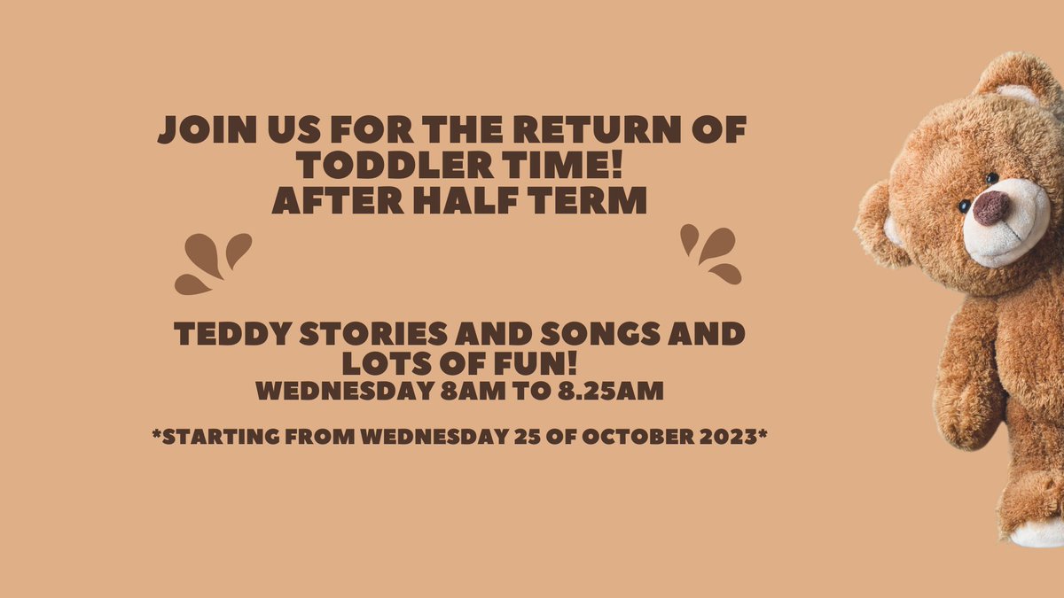 BsakPrimLibrary's tweet photo. The #bsakprimlibrary is looking forward to welcoming all the toddlers back after half term. Save the date in your diaries and come and join us for story time, songs and lots of fun #bsakmagic #bsaklibrary https://t.co/mom4AiJsKT