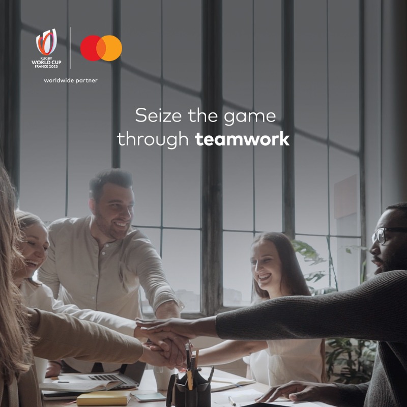 MastercardMENA's tweet photo. Join Mastercard, in championing the spirit of Rugby World Cup 2023 #RWC2023 #SeizeTheGame #LiveLikeRugby