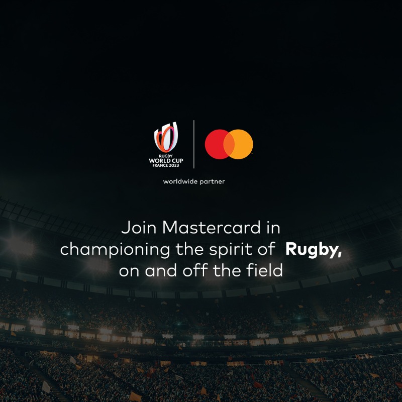 MastercardMENA's tweet photo. Join Mastercard, in championing the spirit of Rugby World Cup 2023 #RWC2023 #SeizeTheGame #LiveLikeRugby