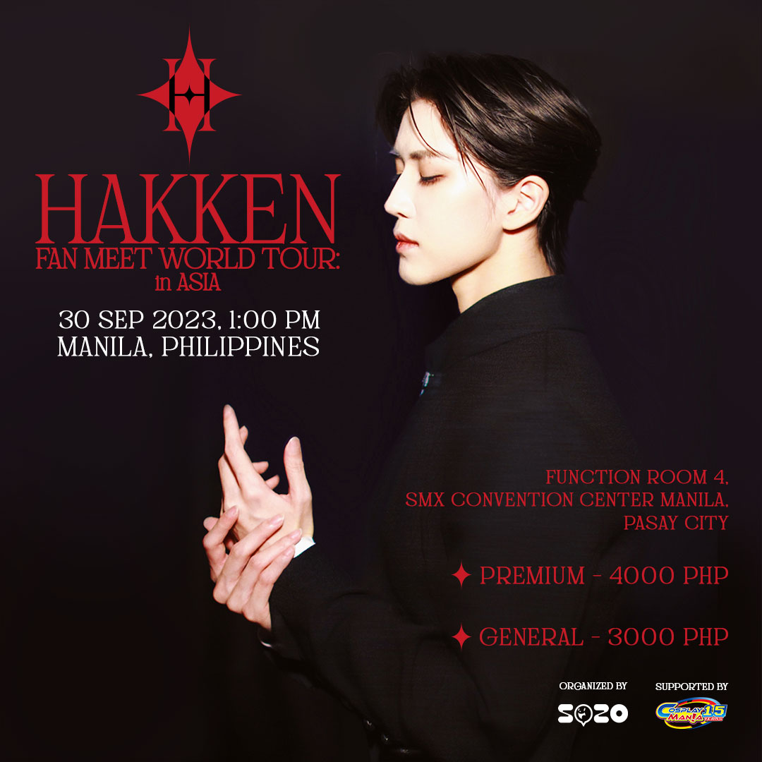 CosplayManiaPH's tweet photo. 𝗪𝗼𝗿𝗹𝗱-𝗥𝗲𝗻𝗼𝘄𝗻𝗲𝗱 𝗖𝗼𝘀𝗽𝗹𝗮𝘆𝗲𝗿 𝗛𝗮𝗸𝗸𝗲𝗻 𝗛𝗼𝗹𝗱𝘀 𝗙𝗮𝗻 𝗠𝗲𝗲𝘁 𝗪𝗼𝗿𝗹𝗱 𝗧𝗼𝘂𝗿 𝗶𝗻 𝗔𝘀𝗶𝗮, 𝗙𝗶𝗿𝘀𝘁 𝗦𝘁𝗼𝗽 𝗶𝗻 𝗠𝗮𝗻𝗶𝗹𝗮!
Available via Ticketmax: https://t.co/XZ2udNLHPk https://t.co/8iigCkhpqx