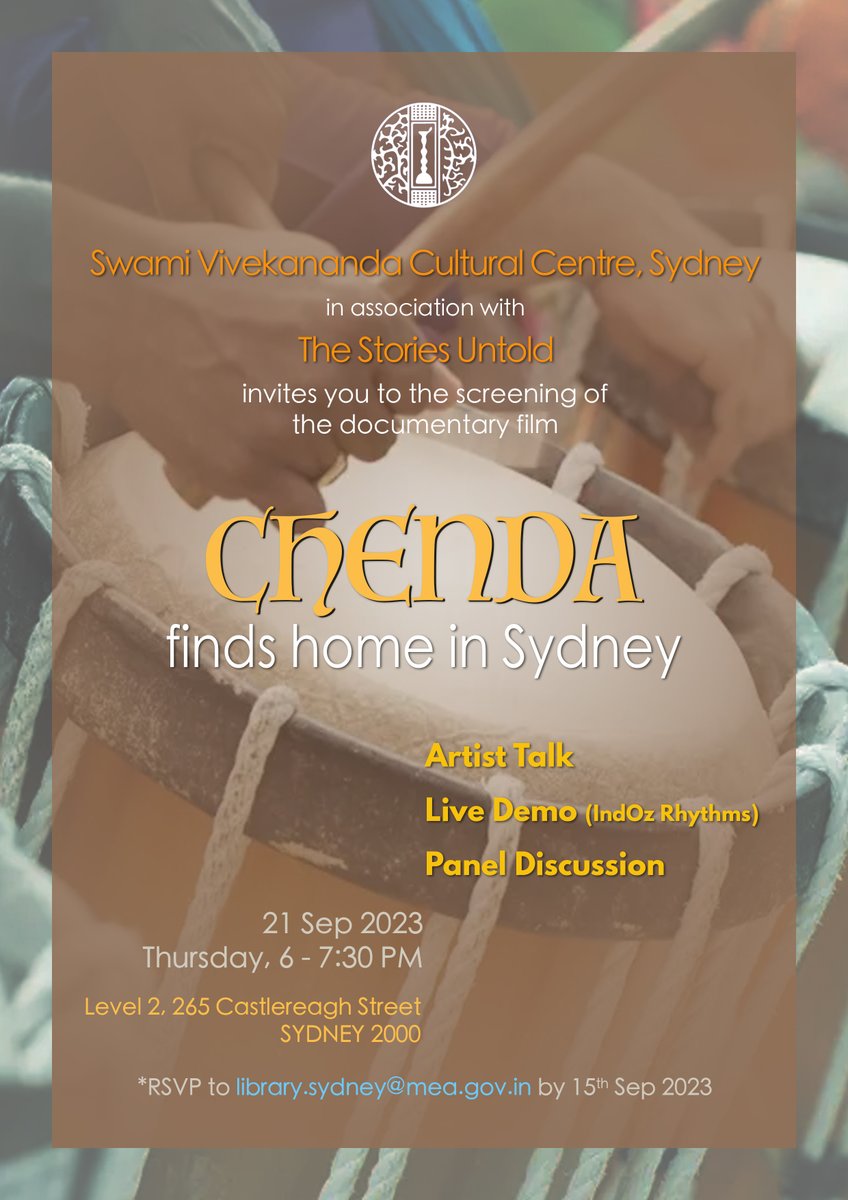 ICCR_Australia's tweet photo. A musical evening at the Swami Vivekananda Cultural Centre for Chenda from South India by musicians from Sydney. @iccr_hq @HCICanberra @cgisydney @cgimelbourne @CGIPerth @AusIndiaCentre @AIinstitute @AIMnational @sydneycon @BlacktownArts  @AIYouthDialogue @Create_NSW https://t.co/Quh8n5jcgX