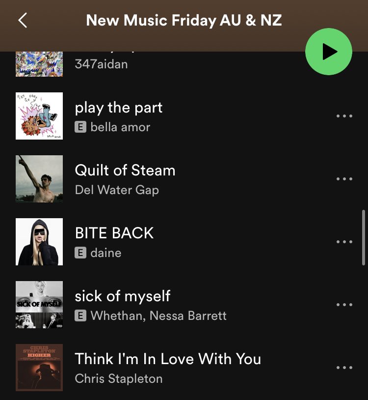 statsnessa's tweet photo. “Sick of myself” — New Music Friday playlists (Spotify): 

#30 AU &amp; NZ
#41. Egypt
#71 Norway
#91 Indonesia
#97. Philippines

@thenessanation https://t.co/94Zrnt3UVF