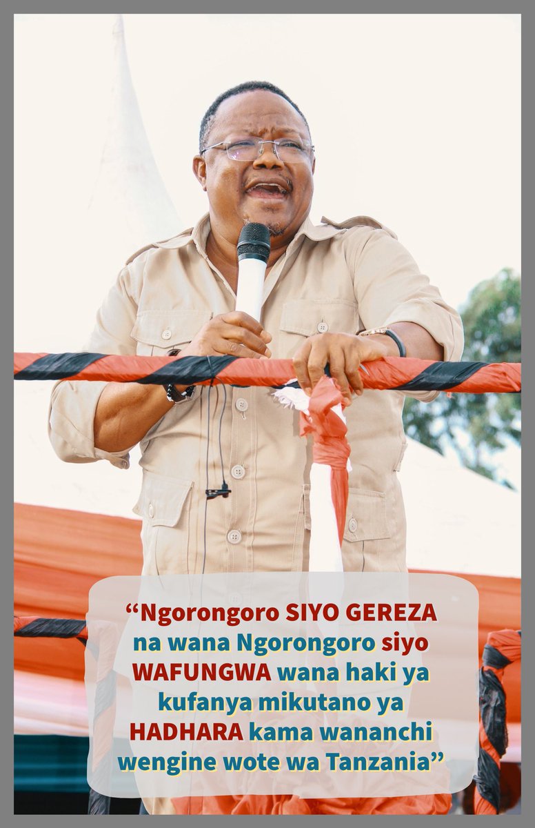 MariaSTsehai's tweet photo. Leo ndo siku @TunduALissu anaenda kurudisha Ngorongoro kuwa sehemu ya #Tanzania ✊🏽

This quote will live on in collective memory - when Lissu told CCM that Ngorongoro is not a prison and its people have to enjoy all rights like Tanzanians! Standing up for the marginalized! https://t.co/fTN29rWyoO