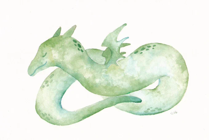 #あなたのきっかけが知りたい水彩を使い始めたきっかけはとある絵師さんのイラストを見て「こんなに鮮やかに青色を使いこなせてるのすごい」ってなって、そこから沢山の色に触れて緑色を主に使うようになりましたねぇでも水彩に限らずアナログ画材はいいぞぉ、好きな色と画材は無限大 