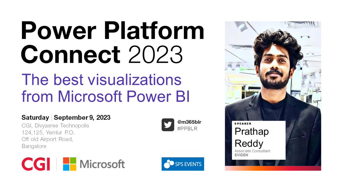 prathapreddym14's tweet photo. Join me tomorrow morning at @cgi Bangalore, Divya shree technopolies. To discuss about Microsoft Power BI visualizations and new features .
Register here : https://t.co/KzyfKIGIeY
@jenkinsns
@ronnybhargav @SmitaNachan @NanddeepNachan @kirtipprajapati @Microsoft
#ppblr #m365 https://t.co/Tj2eG0VpZx