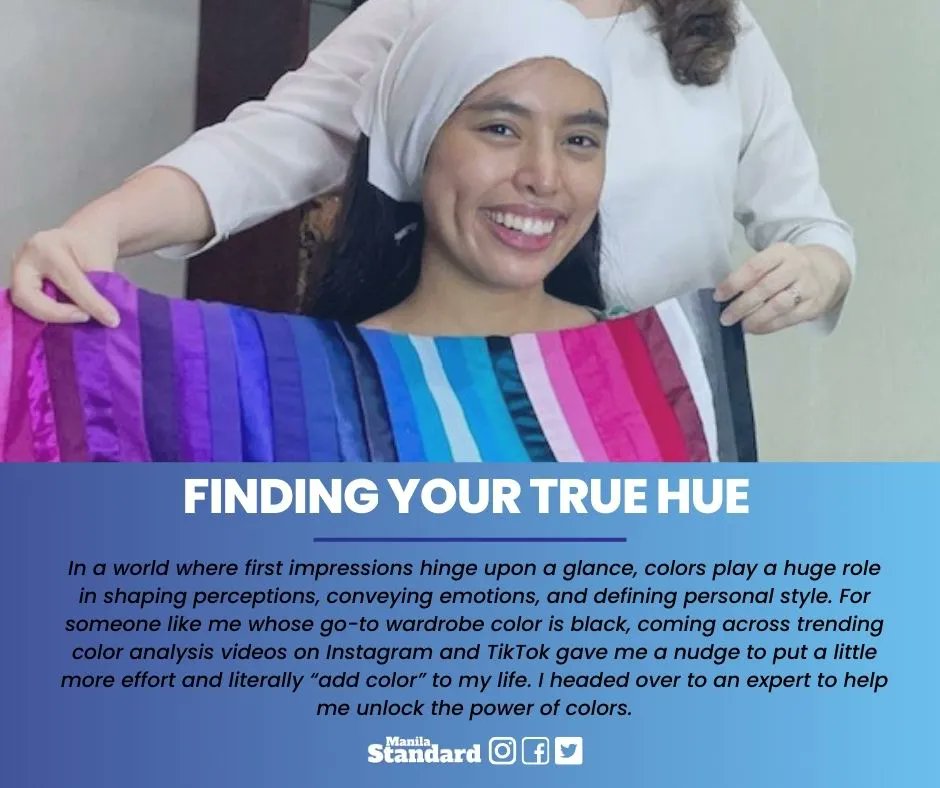 mnlstandardph's tweet image. “Color analysis is a way of finding the best colors for an individual,” certified image consultant Ginny Villegas introduced--

#ManilaStandard #MSLifestyle #ColorAnalysis #ArtofColorAnalysis

READ MORE:
manilastandard.net/lifestyle/life…