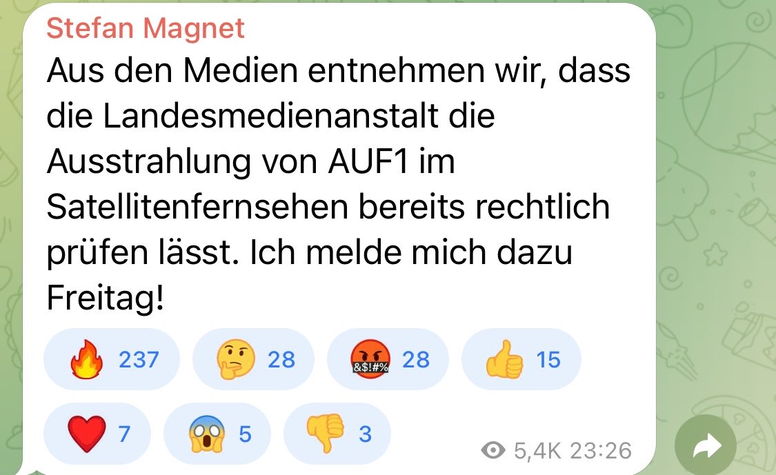 _welpenmetzger's tweet photo. Bye bye #Nazisender?
Würde die LGK Ba-Wü ihren Job ernst nehmen, hätte #StürmerTV aka #AUF1 von #Magnet erst gar nicht per Satellit ausgestrahlt werden dürfen. Aber im #Schwurbelländle ist so manche Uhr 1933 stehengeblieben. Schon die Ausstrahlung von SRGT war ein Witz.
🤷🤢 https://t.co/lxwLa3CCFT