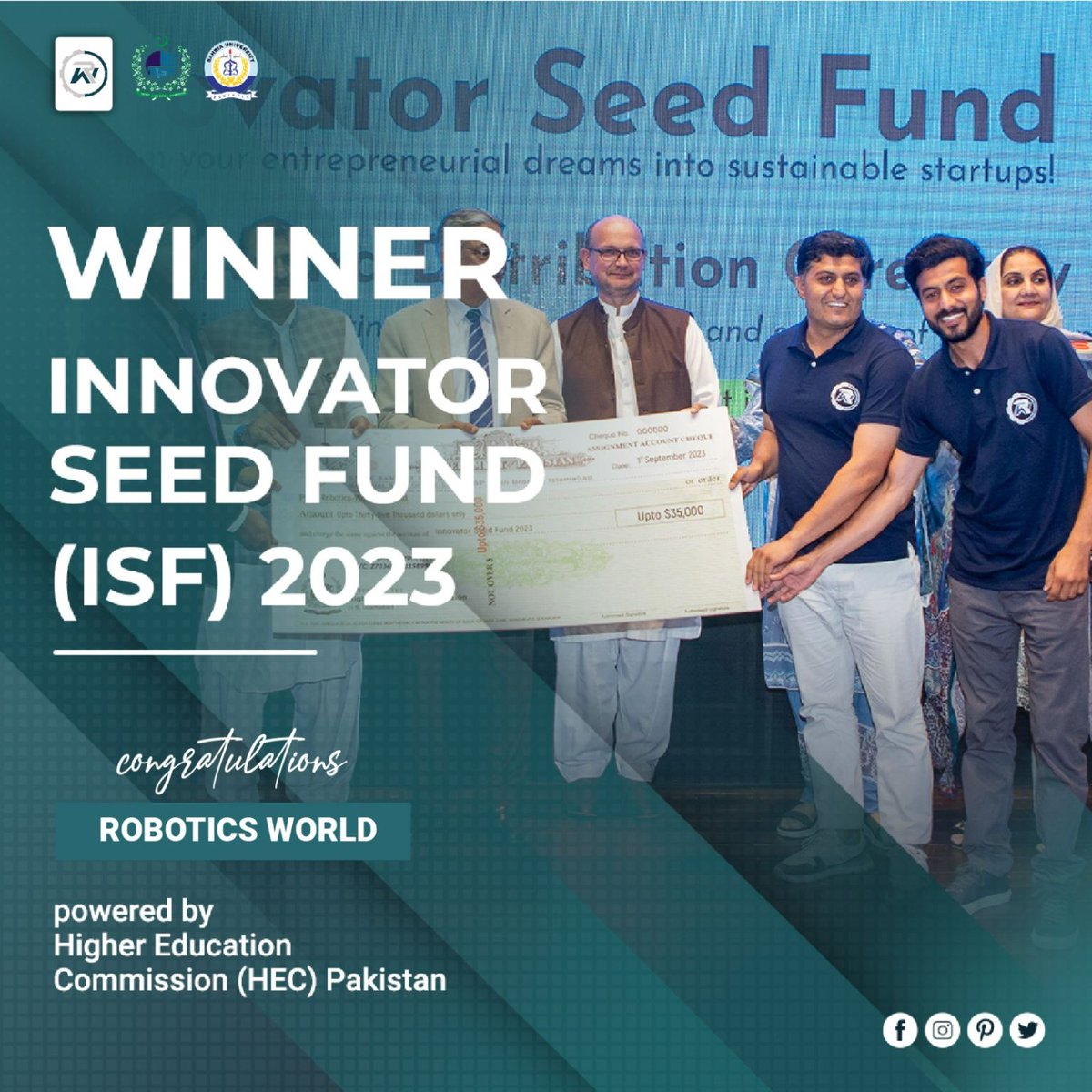 abdullah_own222's tweet image. Robotics World has won the Innovator Seed Fund (ISF) powered by the Higher Education Commission (HEC) Pakistan. We are committed to transforming the landscape of traditional education with the incorporation of our STEAM-based approach.
#innovatorseedfund #hec #roboticsworld