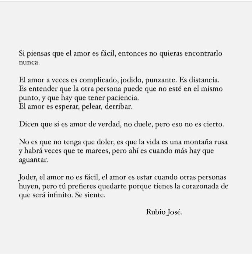 El amor …